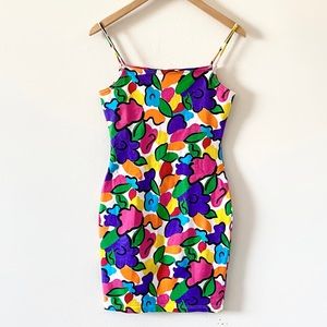 Vintage Y2K Style Floral Bodycon Mini Dress